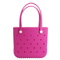 Waterproof Hexagon Mesh Beach Bag - Large Capacity Travel Storage Tote for Swimwear Towel Sunglasses - Rose Red Medium 37x32x13cm