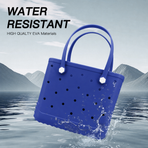 Waterproof Hexagon Mesh Beach Bag - Large Capacity Travel Storage Tote for Swimwear Towel Sunglasses - Royal Blue Medium 37x32x13cm