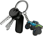 4 Wheeler Off-road Keychain, Cool Flame Pattern Decorative Ring, Anti-rust Lightweight Key Holder, for Men (Black)