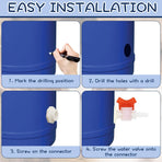 Rabbit Watering System Bucket Connector kit for ID 3/8’’ Hose with Barb Ball Valve, Bulkhead Fitting, Mesh Washer, Hole Saw, Poultry-Watering-Equipment, Animal Water Dispenser