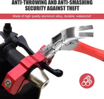 Motorcycle Handlebar Lock, Anti-Theft Anti-Picking Device for Brake Handlebar, Portable Adjustable Throttle Lock, Heavy Duty Anti-Rust Fixing Accessory for Bicycle Motorcycle Tricycle (Red)