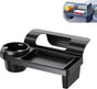 Car Window Storage Holder, Multi-function Cup Holder with Phone Slot & Storage Tray, ABS Anti-scratch Insert Extra Hanging Mount, Interior Organizer for Most Vehicles (Black)