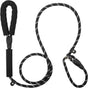 Dog Leash 6 FT with Comfortable Padded Handle, Training Loop Leash with Highly Reflective Threading for Medium Dogs, Black