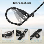 Dog Leash 6 FT with Comfortable Padded Handle, Training Loop Leash with Highly Reflective Threading for Medium Dogs, Black
