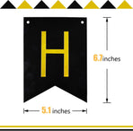 Black & White Gold Tissue Paper Tassels Garland Happy Birthday Banner - Funny 30th, 40th, 50th Party Decorations