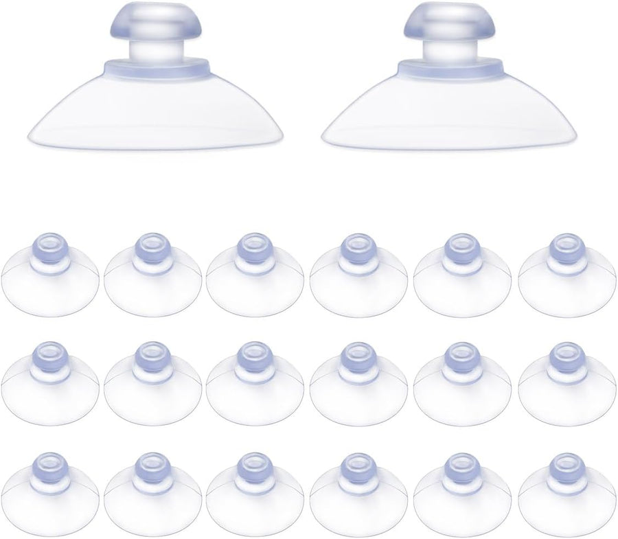 20 Pack Suction Cups for Glass Plastic Sucker Pads Clear Pvc Cup with Hooks Table Transparent Anti-Collision Pad Home Decoration Desk Window (30 mm)