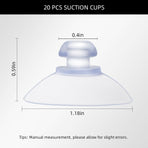 20 Pack Suction Cups for Glass Plastic Sucker Pads Clear Pvc Cup with Hooks Table Transparent Anti-Collision Pad Home Decoration Desk Window (30 mm)