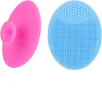 Face Scrubber,2 Pack Soft Silicone Scrubbies Facial Cleansing Pad Exfoliator Scrub Brush Scrubby for Massage Pore Blackhead Removing Exfoliating,Cool Gift Girl Rose Pink+blue; 2