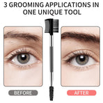 3 PCS Eyelash Shaper Eyelash Comb Separator Double Head Eyebrow Brush Black 3 Head Eyebrow Makeup Tool Different Spoolie Brushes to Separating Lashes Eliminating Mascara Clumps Grooming Brows