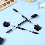3 PCS Eyelash Shaper Eyelash Comb Separator Double Head Eyebrow Brush Black 3 Head Eyebrow Makeup Tool Different Spoolie Brushes to Separating Lashes Eliminating Mascara Clumps Grooming Brows