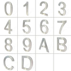 Stainless Steel House Numbers,Metal Modern House Numbers,Mailbox Decor Number,Self-adhesive house Number(3Inch-1, Silver)