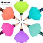 6 Pack Silicone Pencil Grips, Pencil Holder Grip Posture Correction Training, Ergonomic Pencil Grippers Holder for Writing Aid (Style B)