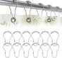 12 Shower Curtain Hooks, Suitable for Bathroom Shower rods for Rust-Proof Decorative Stainless Steel Shower Curtain Hooks, Silver