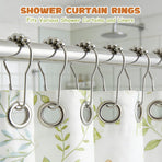 12 Shower Curtain Hooks, Suitable for Bathroom Shower rods for Rust-Proof Decorative Stainless Steel Shower Curtain Hooks, Silver