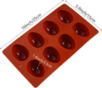 8 Cavity Silicone Egg Molds Set of 2 for Easter Silicone Egg Pan Baking Supplies for Cake Decorating Chocolate Candy