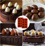 8 Cavity Silicone Egg Molds Set of 2 for Easter Silicone Egg Pan Baking Supplies for Cake Decorating Chocolate Candy