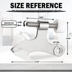 Hinge Pin Door Stopper, 2 Pcs Heavy Duty Hinge Pin Stopper, Adjustable Door Stopper with White Rubber Bumper Tips, Striking Wall Dents from Door Knobs, Silver