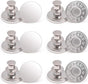 12 Sets Button Pins for Jeans, No Sew Jean Buttons Replacement,Removable Adjustable Instant Extender or Reduce Any Pants Waist (Silver)