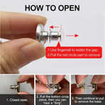 12 Sets Button Pins for Jeans, No Sew Jean Buttons Replacement,Removable Adjustable Instant Extender or Reduce Any Pants Waist (Silver)