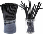 Flexible Plastic Straws Bendable for Drinking, Diameter 5 MM Length 21 CM (8.27 Inches), 100 PCS, Black, Standard Length
