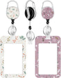 2 Pack Badge Holder and Heavy Duty Retractable Reel, ID Badge Holders with Retractable Clip for Nurse Teacher Student Office Women Men