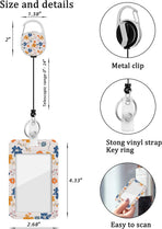 2 Pack Badge Holder and Heavy Duty Retractable Reel, ID Badge Holders with Retractable Clip for Nurse Teacher Student Office Women Men