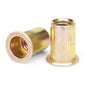 Rivet Nuts, 100Pcs M5 Rivet Nuts,Zinc Plated Finish Carbon Steel Flat Head Rivnut Threaded Insert