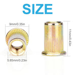 Rivet Nuts, 100Pcs M5 Rivet Nuts,Zinc Plated Finish Carbon Steel Flat Head Rivnut Threaded Insert