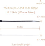 Cable Ties 100 Pcs Wraps Zip Ties Heavy Duty for Multi-Purpose(6 Inch, Black and White, 50pcs for Each)