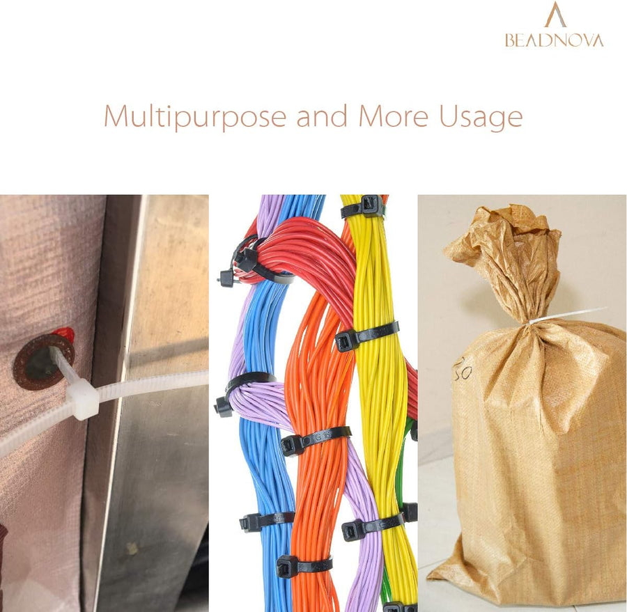 Cable Ties 100 Pcs Wraps Zip Ties Heavy Duty for Multi-Purpose(6 Inch, Black and White, 50pcs for Each)