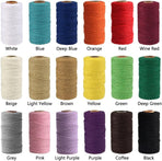 (109 Yards/1.5mm/35 Colors Optional) Cotton Baker Twine DIY Craft Macramé Natural Cotton Rope Craft Making Knitting String Rope DIY Wedding Decor Supply Christmas Wrapping(Deep Purple)