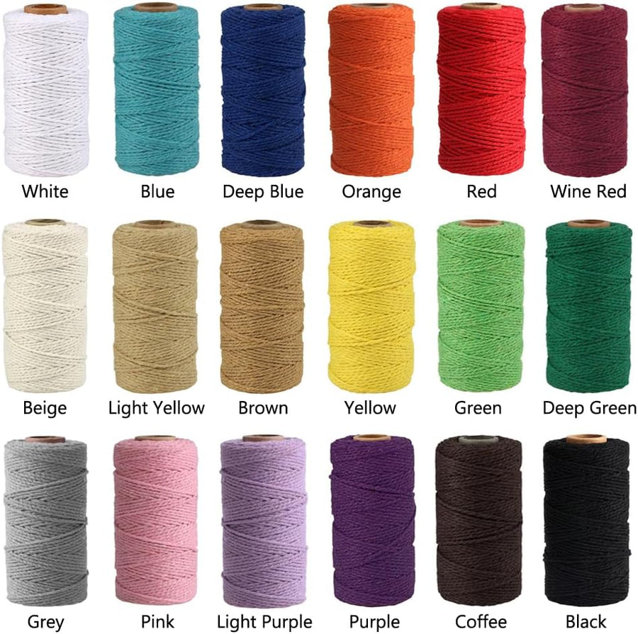(109 Yards/1.5mm/35 Colors Optional) Cotton Baker Twine DIY Craft Macramé Natural Cotton Rope Craft Making Knitting String Rope DIY Wedding Decor Supply Christmas Wrapping(Deep Purple)