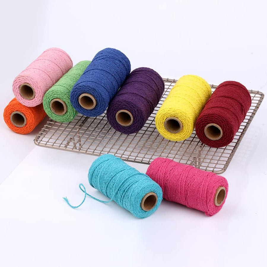 (109 Yards/1.5mm/35 Colors Optional) Cotton Baker Twine DIY Craft Macramé Natural Cotton Rope Craft Making Knitting String Rope DIY Wedding Decor Supply Christmas Wrapping(Deep Purple)