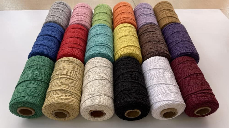 (109 Yards/1.5mm/35 Colors Optional) Cotton Baker Twine DIY Craft Macramé Natural Cotton Rope Craft Making Knitting String Rope DIY Wedding Decor Supply Christmas Wrapping(deep Green)