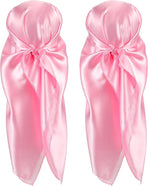 35 Inch Silky Head Scarf 2 Pcs Large Square Neck Scarf Sleeping Hair Wrapping Satin Bandana for Women
