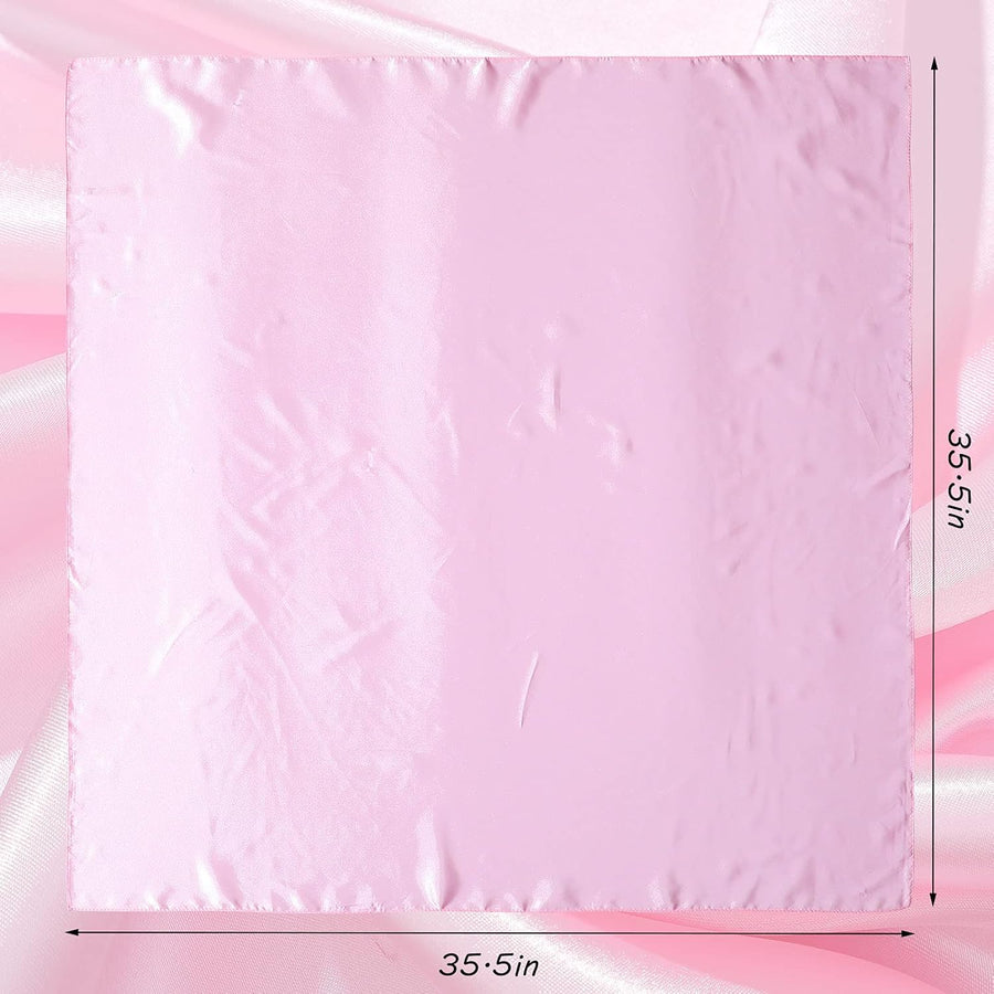 35 Inch Silky Head Scarf 2 Pcs Large Square Neck Scarf Sleeping Hair Wrapping Satin Bandana for Women