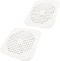 Square Drain Cover for Shower 5.7-inch TPR Drain Hair Catcher Flat Silicone Plug for Bathroom and Kitchen Filter Shower Drain Protection Flat Strainer Stopper with Suction Cups 2 Pack (White)