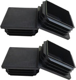 4 Pack 2'' Inch End Cap Square Tubing Black Plastic Plug,Tubing Post End Cap Suitable for Square TubeSquare Plastic Plug, Tubing Post End Cap