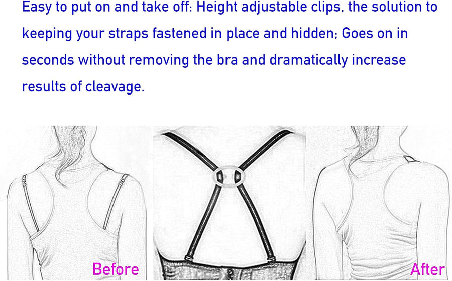 Bra Strap Clips for Racerback, Anti-Slip Buckles Conceal Straps, Racer Back Conceal Straps