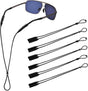 6Pcs Adjustable Glasses Straps Silicone Sport Sunglasses Holder Retainer Cord Around Neck Eyewear Accessories for Men, Women, Black