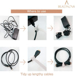 Adjustable Cable Straps Cable Ties Adjustable Cord Wire Organizer for Cord Management (8 Inches, 60 Pieces, White)