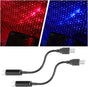 2PCS USB Star Roof Lights, Portable Adjustable Projector Night Light, Romantic Interior LED Ceiling Light Ambient Lighting Atmosphere Star Light for Car Bedroom Party Decoration (Red/Purple&Blue)