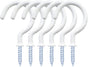 12 Pack Vinyl Coated Ceiling Hooks,Screw-in Mug Hooks,Multi-Function Wall Hooks Kitchen Hooks Cup Hooks for Indoors Outdoors (White, 1-1/4 Inch)