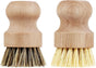 2 Pcs Dish Brush, Wood Dishes Scrub Brush, Pot Brush for Kitchen Cleaning Dishes Pots Pans (Sisal and Palm)