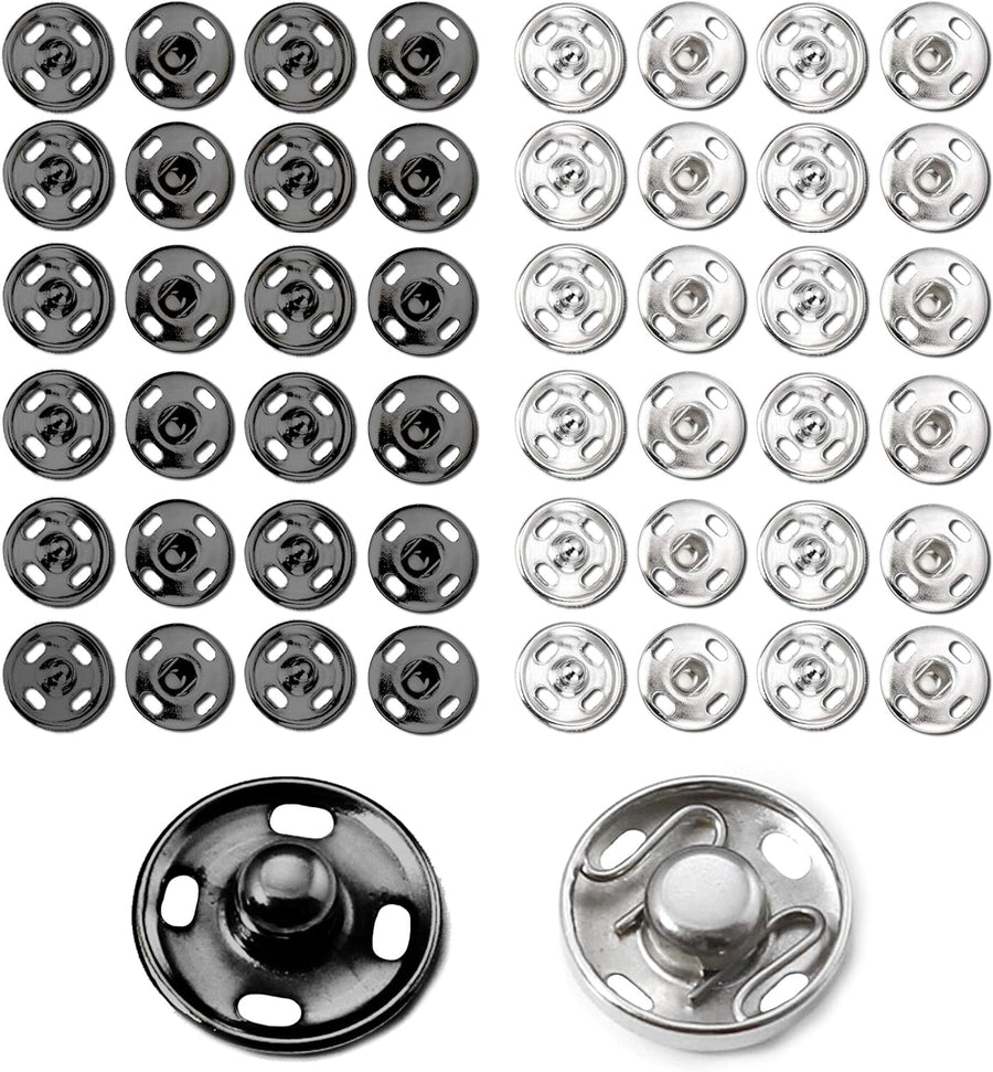 Snaps Buttons for Sewing Button Press Sewing Tools Snap Fasteners Kit for Clothes (100 Sets, 2 Colors)