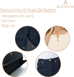 Snaps Buttons for Sewing Button Press Sewing Tools Snap Fasteners Kit for Clothes (100 Sets, 2 Colors)