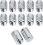 Valve Stem Caps Aluminum Chrome Caps for Tires Valve (12pcs Pack,Silver)