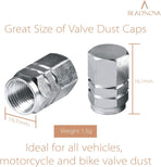 Valve Stem Caps Aluminum Chrome Caps for Tires Valve (12pcs Pack,Silver)