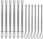 12 Pcs Metal Drawstring Threader Tool with Clip - Bodkin Sewing Tool for Elastic, Rope and Hoodie String