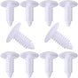 10pcs License Plate Hole Plugs, Universal Bumper Plugs Hole Cover Clips, 7.6mm Rivets Push Pin Retainer Clips Automotive Accessories for Fender Liners Front Bumper Shields Trim Panels- White